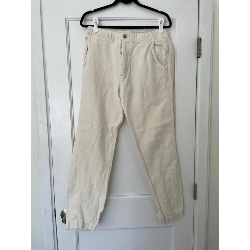 Wythe NYC Linen Pants Straight 30 Natural White Men